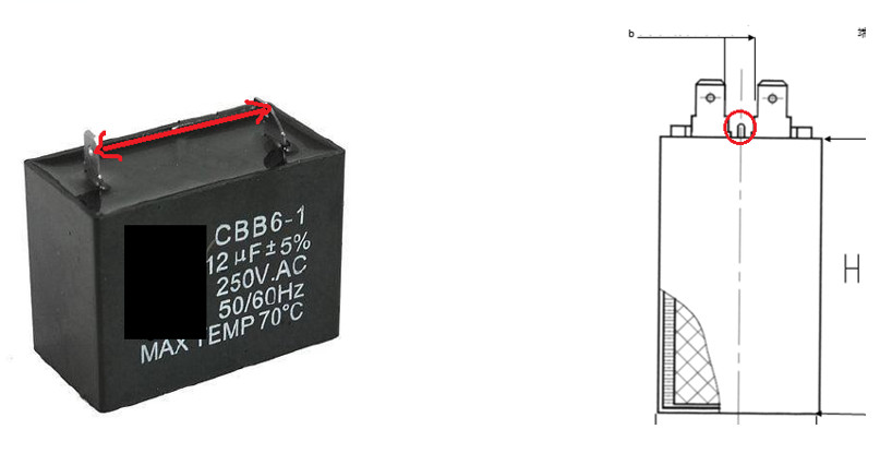 额定电压250VAC的电容，端子间空气间隙需要大于6.4mm，外貌爬电距离需大于9.5mm。